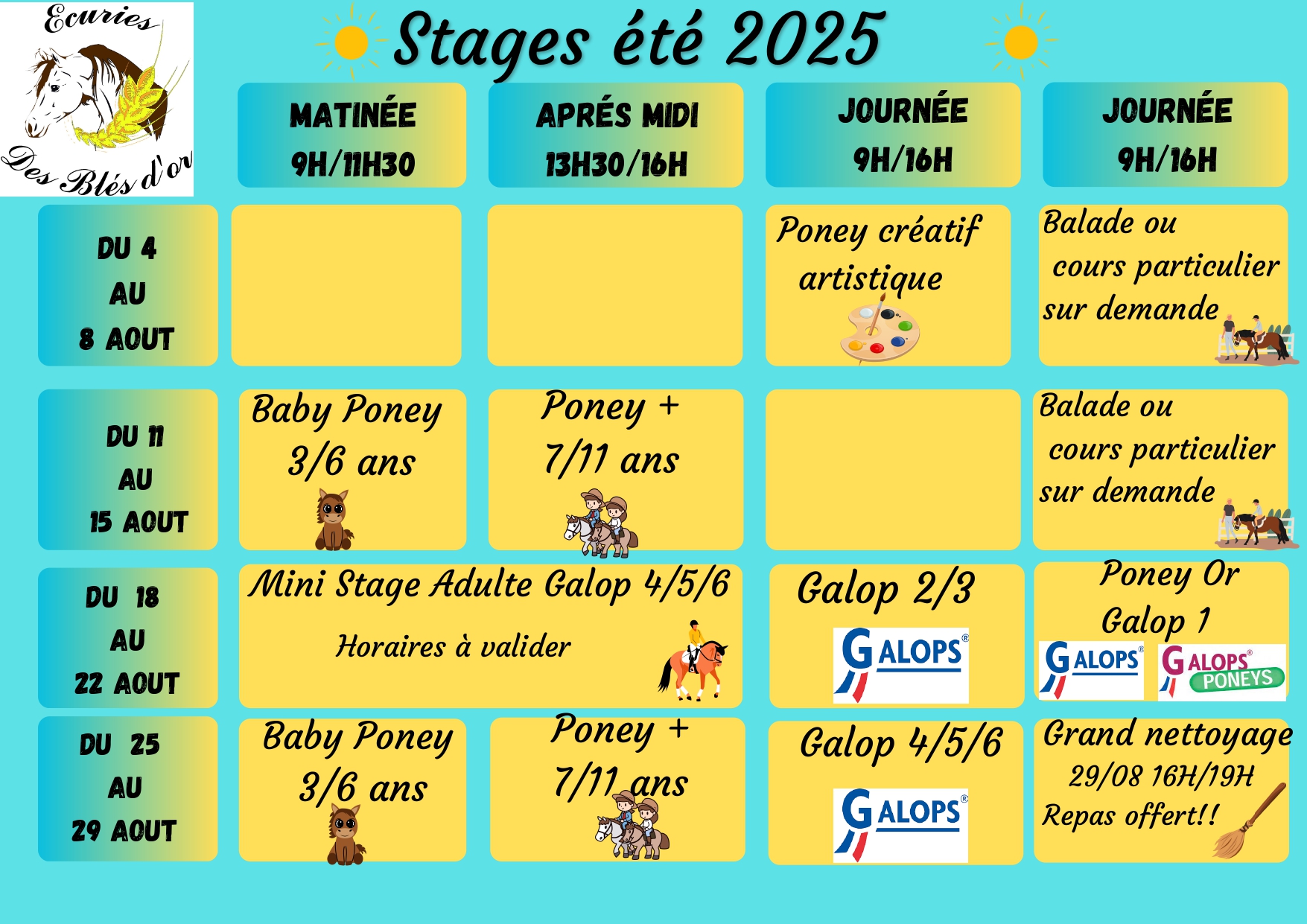 Stages d'été